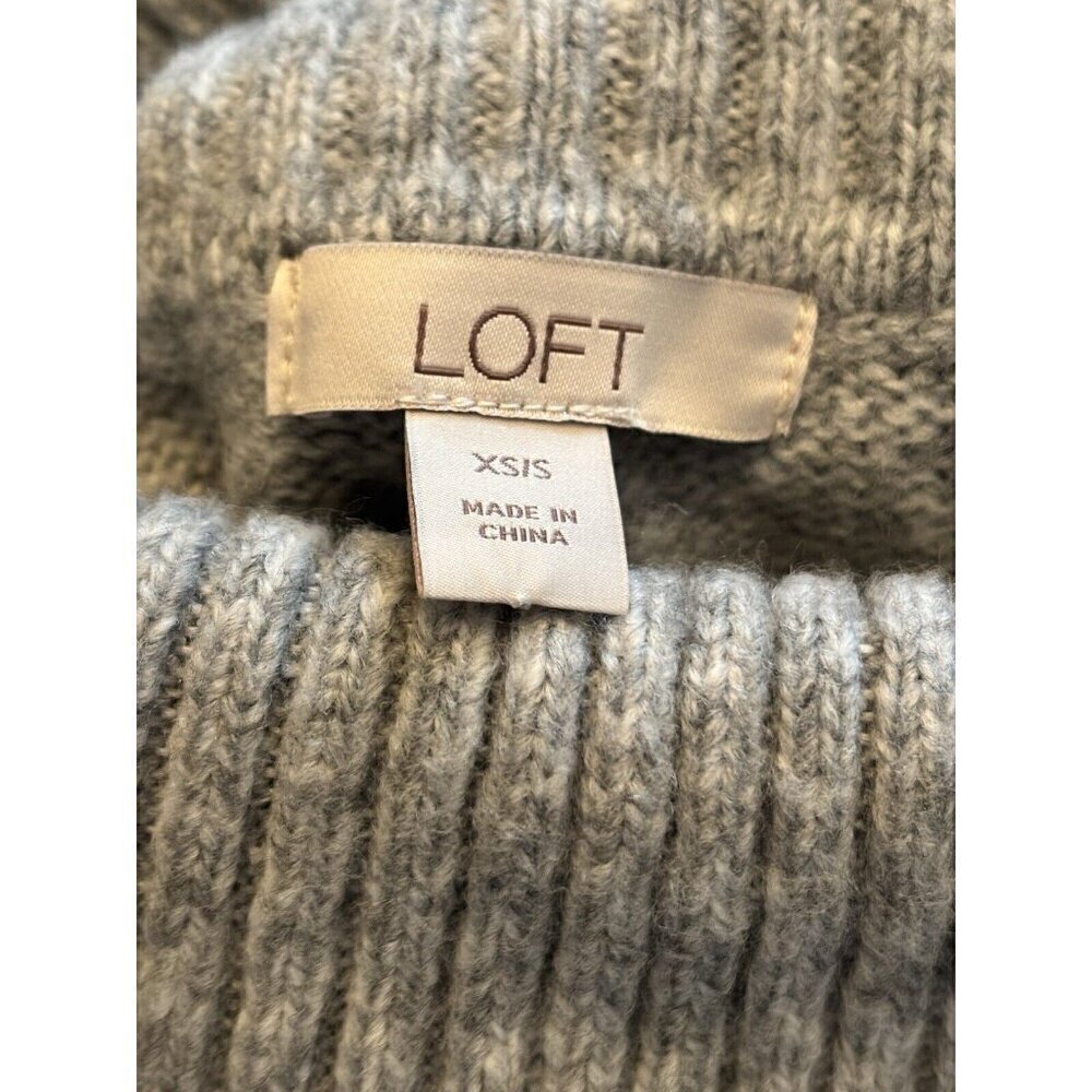 LOFT Womens Size XS/S Wool Blend Sweater Poncho Gray Multicolor Stripes - Picture 6 of 6